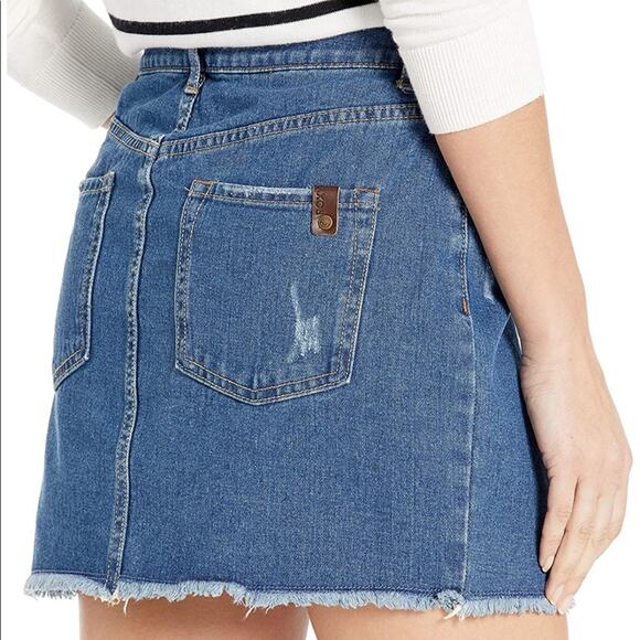 Roxy Icon Raw Edge Denim Skirt XS - Picture 3 of 4